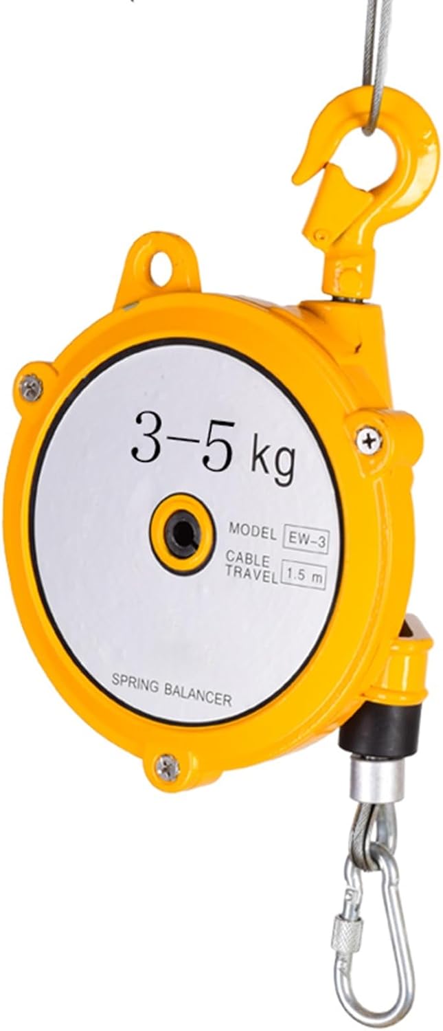 Retractable Spring Balancer Tool 3-5kg with Hook & Wire Rope for Workshop, Automotive Equipment, Assembly Line – Durable, Adjustable, Heavy-Duty Tool for Enhanced Productivity