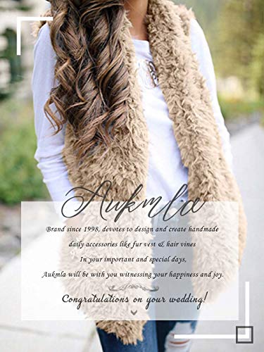 Aukmla Women's Faux Fur Vest Sleeveless Coat Jacket Winter Warm Short Waistcoat Outwear With Pocket For Spring Autumn And Winter (Small, Brown) #TOP6