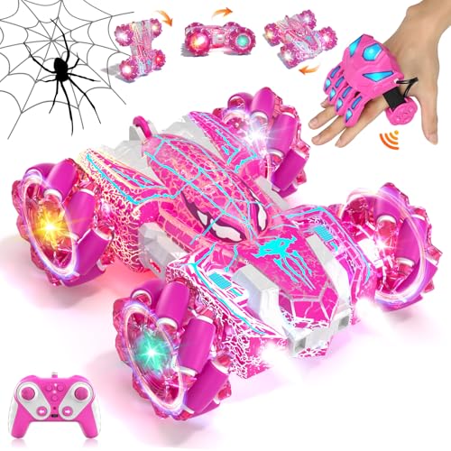 SOGAWEBB Spider Pink - Coche teledirigido con reconocimiento de gestos a partir de 4 5 6 7 8 9 10 11 12 años