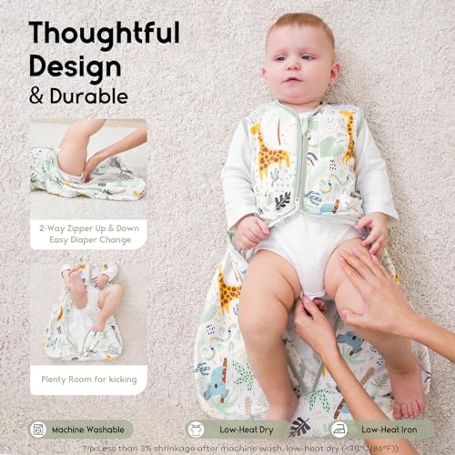 Miniatura 6 de Yoofoss Saco De Dormir Para Bébé De Verano 0.5 Tog 100 Algodón Transpirable Saco De Dormir 67 Cm Para Neutral Niñas Niños 0-6 Meses