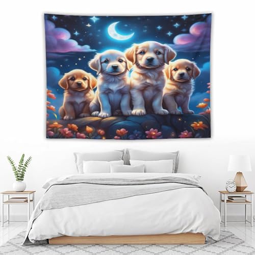 Tenture murale chien mignon PAZZK impression 3D haute définition 150x200 - 5