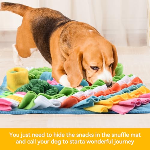 Romon Schnüffelteppich für Hunde – 40x40 cm, Schnüffelmatte als Intelligenzspielzeug für Hunde, Welpen & Katzen, Hundespielzeug mit Rutschfester Unterseite, Waschbar & faltbar