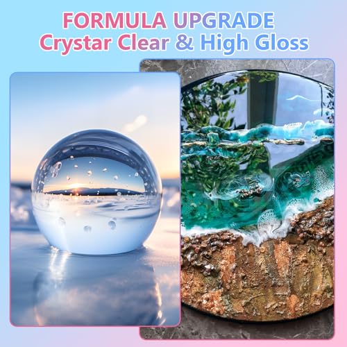 Kisrel RESIN003 Epoxy Resin 2Gallon - Crystal Clear Epoxy Resin Kit - No Yellowing No Bubble Art Resin Casting Resin For Art Crafts, Jewelry Making, Wood & Resin Molds thumb #1