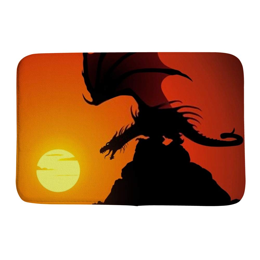 Tapis de bain polaire de corail antidérapant dragon salon cuisine