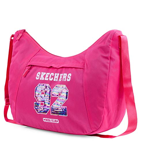 SKECHERS Bandolera pequeña Bolso Mensajero de Nailon Tacto Tela Regalo Original Unisex Mariconera Casual Funcional Cómoda Práctica Resistente S900, Purpura Remolacha, Talla única