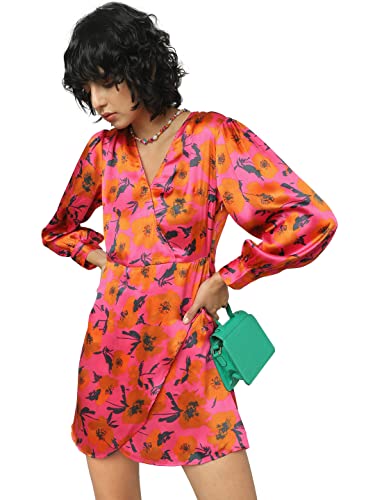 Image of ONLY Women's Pink Floral Layered Mini Dress