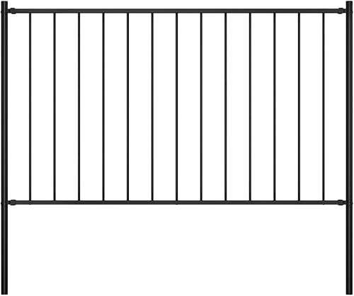 GOLINPEILO Panel decorativo de cerca de jardín con postes de acero recubierto de polvo, metal para exteriores, cerca de mascotas, barrera de