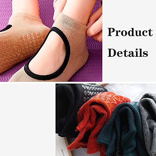 Yoga Socks For Women,Toeless Non Slip Socks,Slipper Socks,Dance Socks For Yoga,Pilates,Ballet,Dance,Sport 1 Pair (Brown) #TOP3