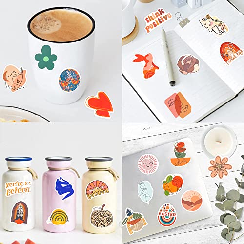 100 Pieces Boho Stickers Minimalist Abstract Line Art Decor For Water Bottle And Laptop Vinyl Stickers For Adults Teens #TOP1