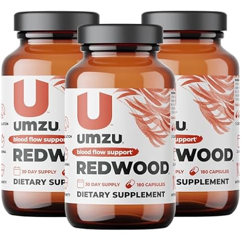 UMZU Redwood Nitric Oxide Booster & Blood Circulation Supplement, 3 Bottles (90 Day Supply | 540 Capsules) Cover