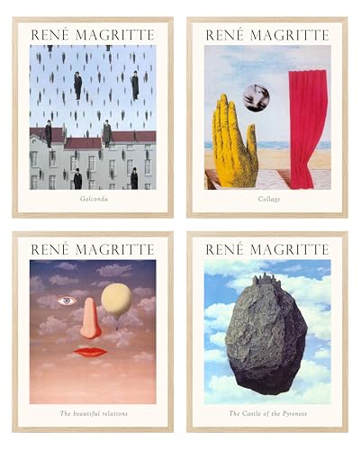 Famous Paintings Wall Art Set Of 4-8x10 Framed Art Posters,