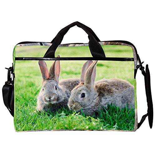 Bolso bandolera para ordenador de 14 a 15 pulgadas con diseño de conejos grises