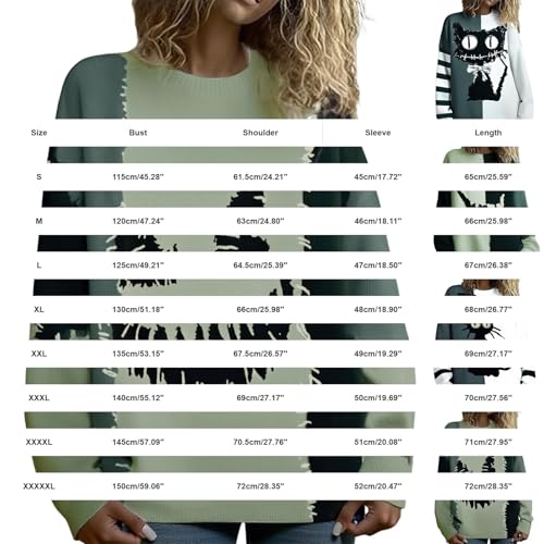 Halloween Sweaters for Women 2025 Spooky Face Print Stitched Cozy Knit Sweater Funny Patchwork Festival Tops4