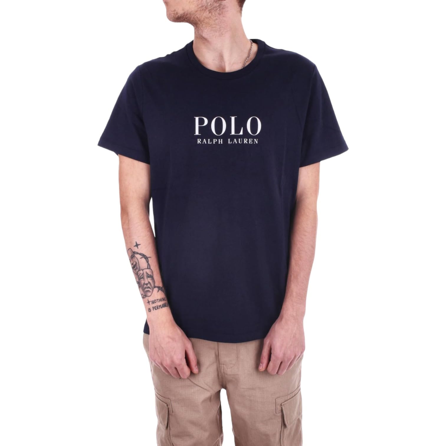 Ralph Lauren T-Shirt Uomo Blu T-Shirt Casual con Stampa Logo L