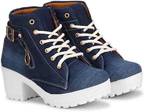 KRAFTER Women's Tan Buckle Boots – Stylish Faux Leather High Ankle Boots for Winter & Casual Wear – Comfortable & Durable