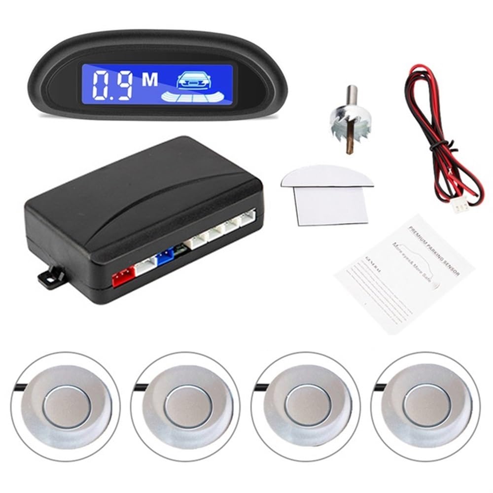Kit sensori parcheggio Monitor radar di parcheggio per auto con 4 | Monitor radar di parcheggio per auto con 4 sensori di backup di rilevamento retromarcia Parktronic automatico Display