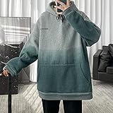 Sweatshirt Farbverläufe Herren Hoodies Herbst Neue Herren Kapuzenpullover Mode Mann Streetwear Casual Pullover XL Grün