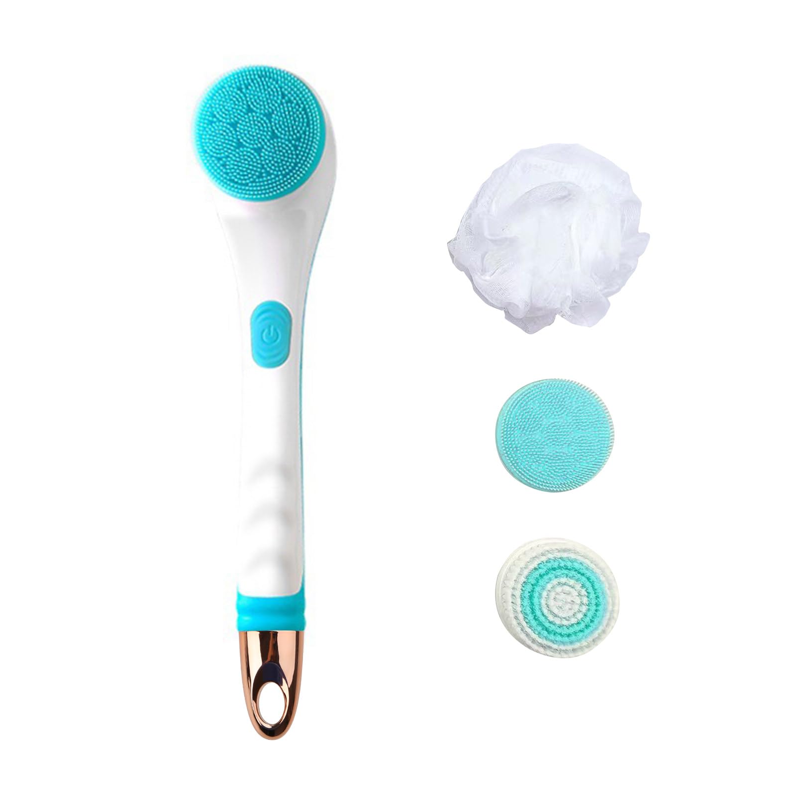 Spazzola da bagno elettrica multifunzione con manico lungo spazzola da bagno per la casa con manico per uomini donne detergente doccia con manico lungo pulizia doccia scrubber per il corpo con per