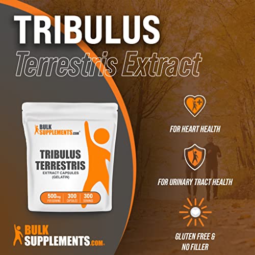 Bulksupplements.com Tribulus Terrestris Extract Capsules - Herbal Supplements, Tribulus Terrestris Supplements - 1 Tribulus Terretris Capsules Per Serving, Gluten Free (300 Capsules) #TOP2