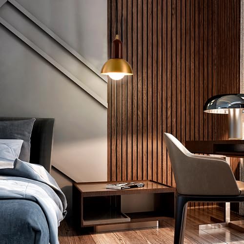Suspension bois E27 éclairage rétro pour salon et bar - 5