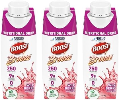 Boost Breeze Nutritional Drink Wildberry, 8 Fl Oz (Pack of 3)