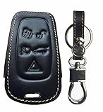 Rpkey Leather Keyless Entry Remote Control Key Fob Cover Case protector For 2010 2011 2012 Land Rover Discovery LR4 Range Rover Sport LR052882 KOBJTF10A LR052905