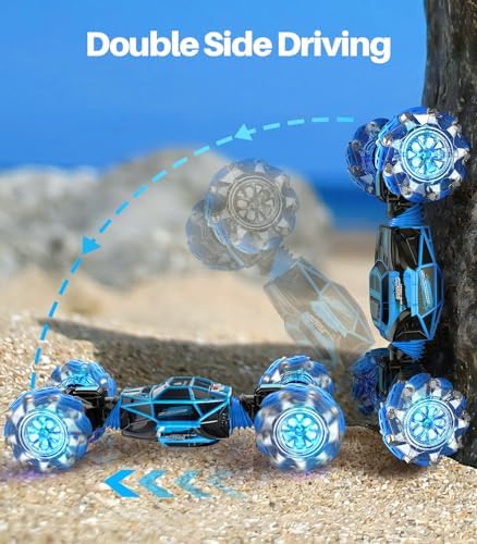 RC Cars for Boys Girls, 4WD Gesture Sensing Remote Control Car Kids Stunt Truck Toys, 2.4GHz Multiple Terrains Hand Controlled Vehicle Double Side Driving Chrismas Birthday Gift