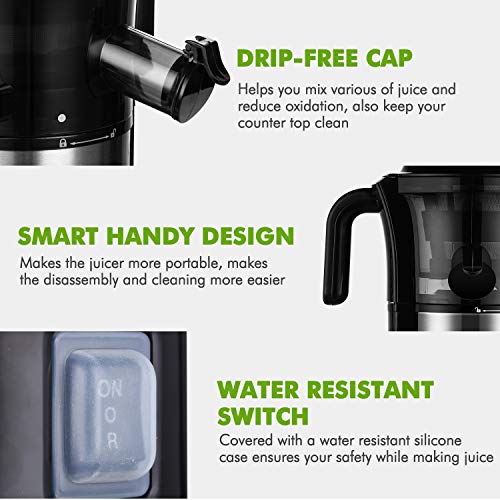 Geek Chef Slow Masticating Juicer, outdoor juicer Accessories-Portable fruit blender travel mini personal blender bpa free pink - Thumbnail 2