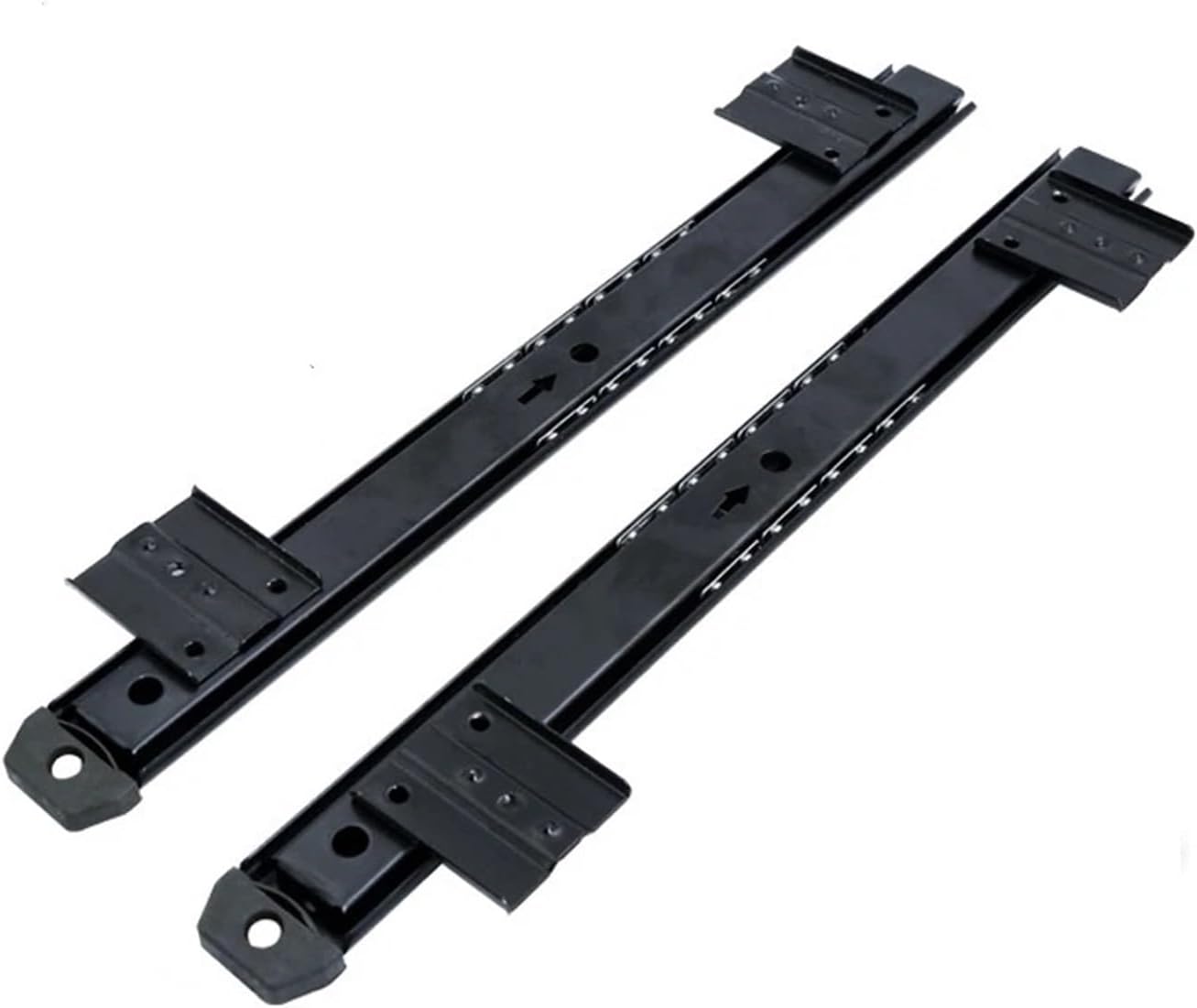27 Wide Two-Section Ball Guide Keyboard Slide Rail for Computer Desk Lifting Base(Black 35mm)