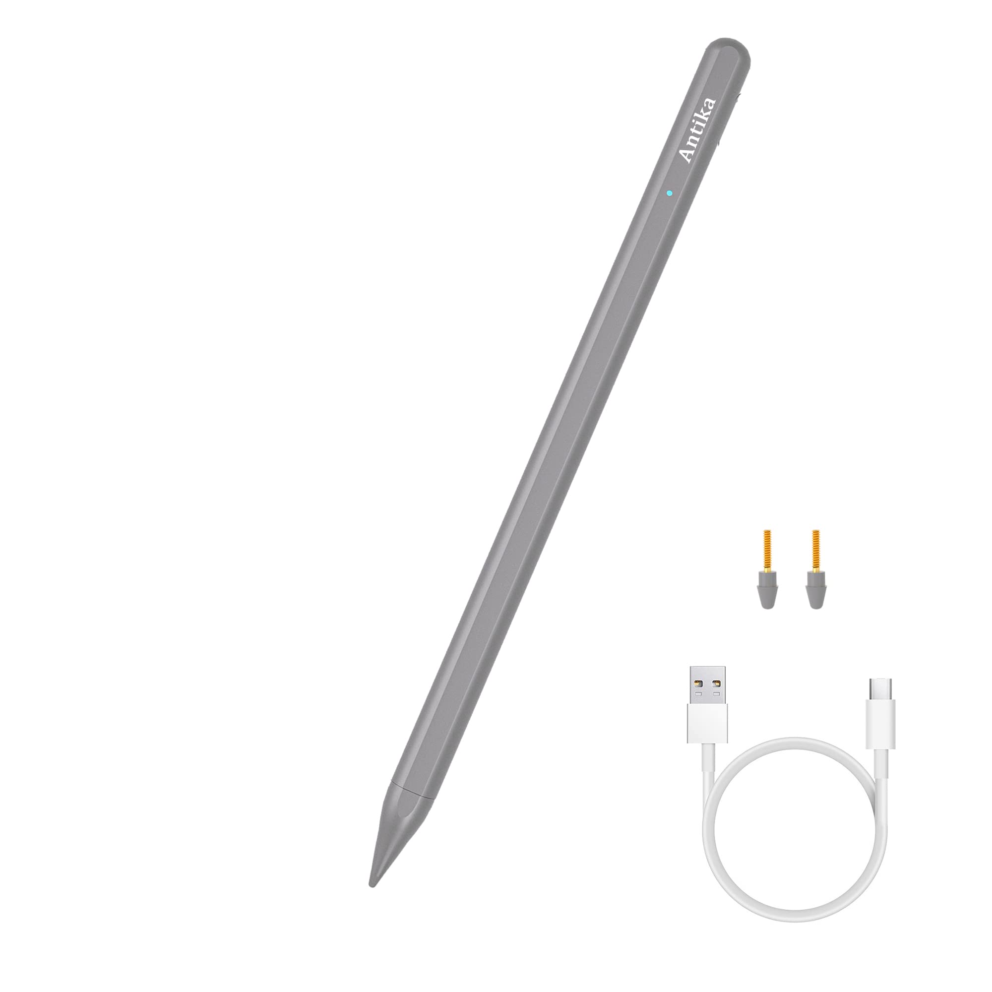 Penna stilo per iPad Palm Rejection rapida Ricaricabile Magnetica Aderenza iPad Pencil Compatibile con iPad 6/7/8/9/10 iPad Air 3/4/5 iPad Mini5/6 iPad Pro 11"/12.9 "3/4/5 Gen(Gey.Apple iPad Only)