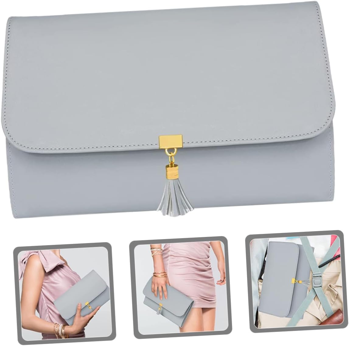 Jewelry Organizer Roll Travel Case Storage Pouch for Necklaces Bracelets and Brooches for Travel Business Trips and Outdoor Activities Wear-resistant Material