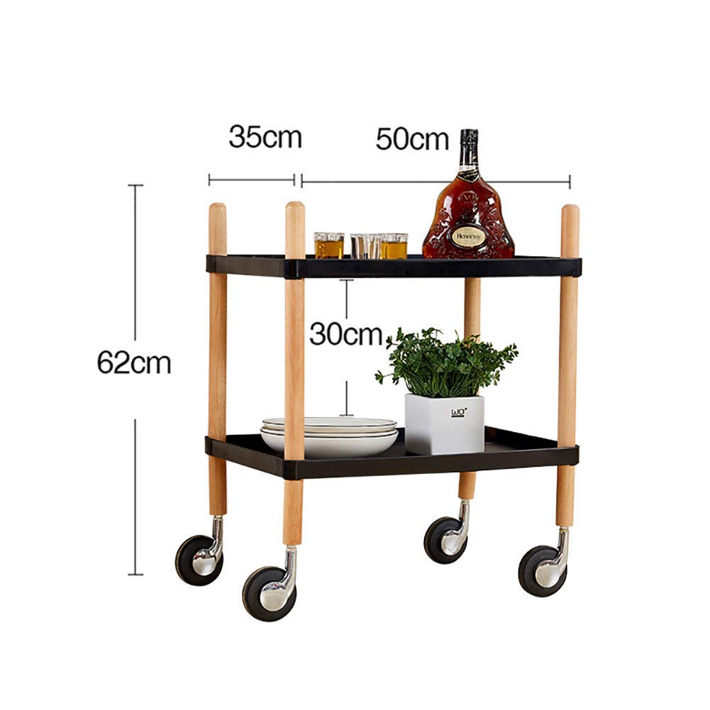 Trolleys Móviles, Camiones de Almacenamiento de Cocina, 2 Nide Carro de Catering, Carro de Vinos, Almacenamiento, Restaurantes para la Cama/White/L