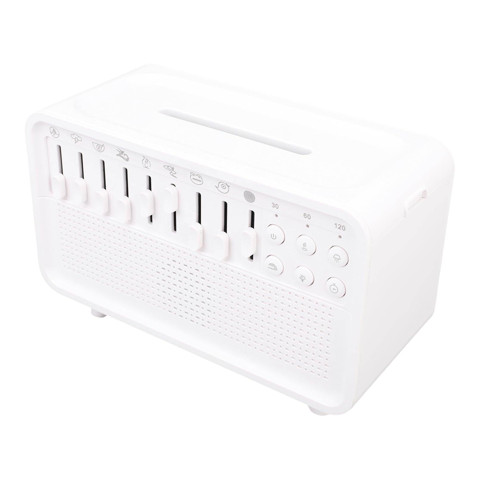 Jiawu White Noise Sound Machine, 150 Ml Luftbefeuchter mit Nachtlicht, Beruhigende Umgebungsgeräusche, Diffusor für ätherische Öle, Bluetooth-Lautsprecher mit Automatischem Abschalttimer für