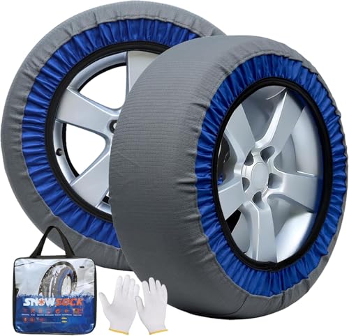 BEIKEMALL スノーソックス タイヤチェーン 布製 非金属 軽自動車 チェーン 簡単装着 ジャッキアップ不要 145/80R12 145R12 165/70R12 155/65R13 165/65R13 165/50R14 165/55R14 155/55R14 165/50R15 冬雪 雪道 凍結 タイヤ 滑り止め KE70