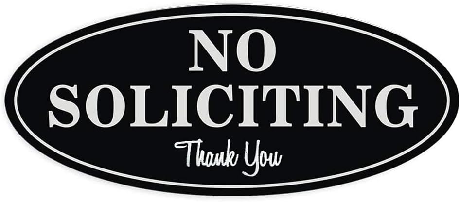 No-Soliciting Sign for House Signs for Home - Premium No Soliciting Thank You Sign for House, Durable UV and Weather Resistant 2.8