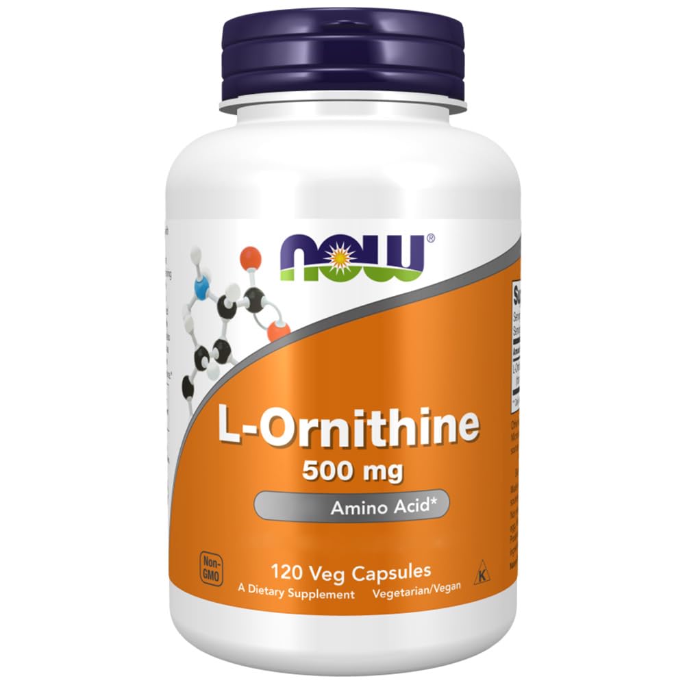 Now Foods, L-Ornithin, 500 mg, 120 vegane Kapseln, Laborgeprüft, Aminosäure, Glutenfrei, Sojafrei, Vegetarisch