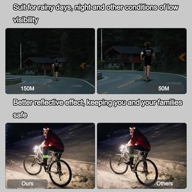 6Pcs High Visibility Reflective Bands, Elastic Ankle Straps Wristbands Reflective Arm Bands for Night Walking Reflective Gear for Bike Pants Cuff Clip Cycling Running Jogging Outdoors Hiking