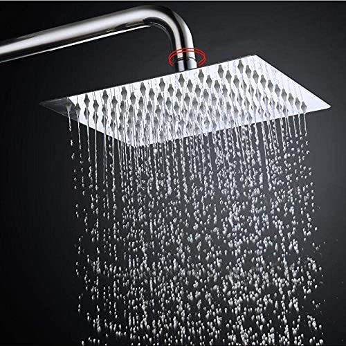 Ducha de lluvia ultra delgada de acero inoxidable con superficie cromada, redonda y cuadrada de 12/10/8/6/4 pulgadas miniatura 2