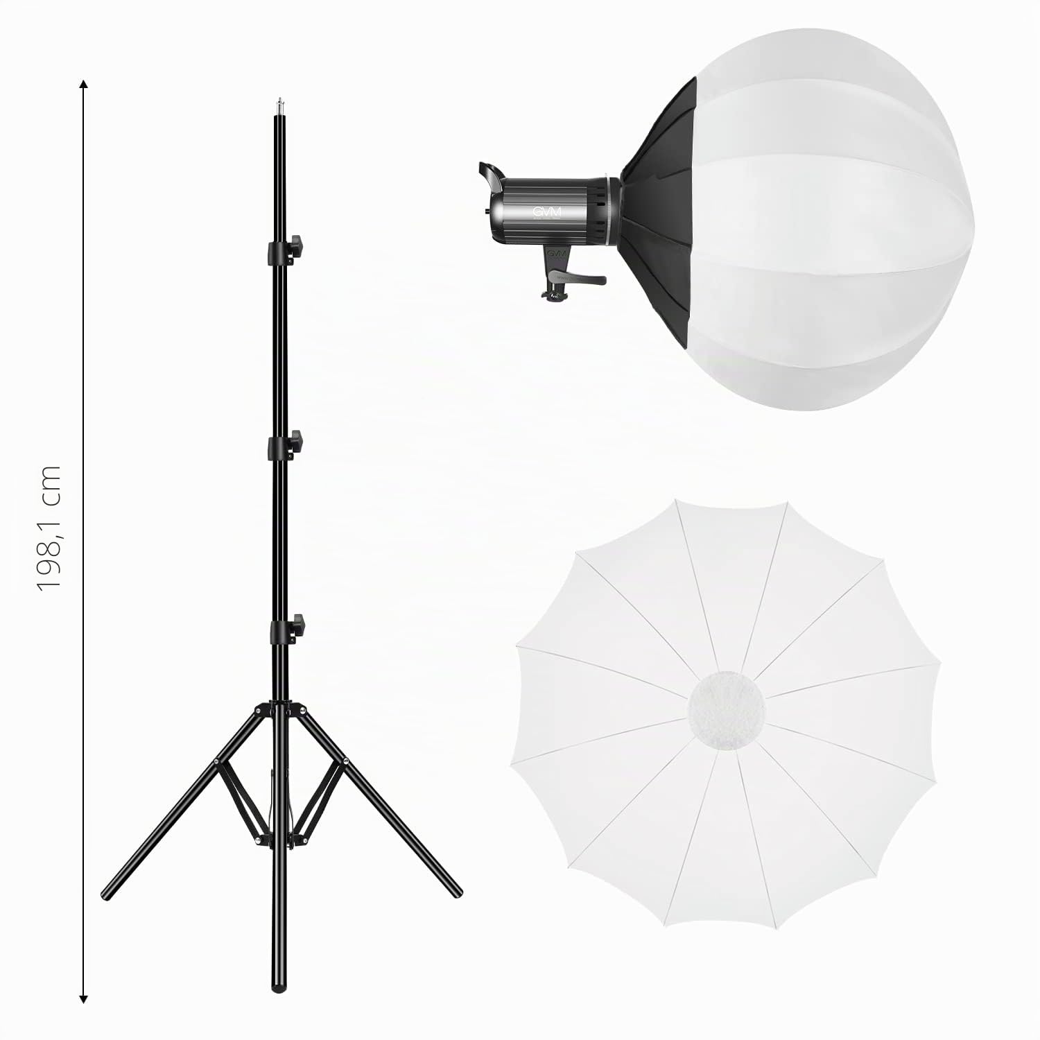 GVM 100W LED Videoleuchte mit Latern Softbox, 3200K-5600K Bi-Color COB Studiolicht, 40000lux/0.5m Fotografie Dauerlicht für Foto Studio Video YouTube Streaming Film Licht CRI97+ APP-Steuerung
