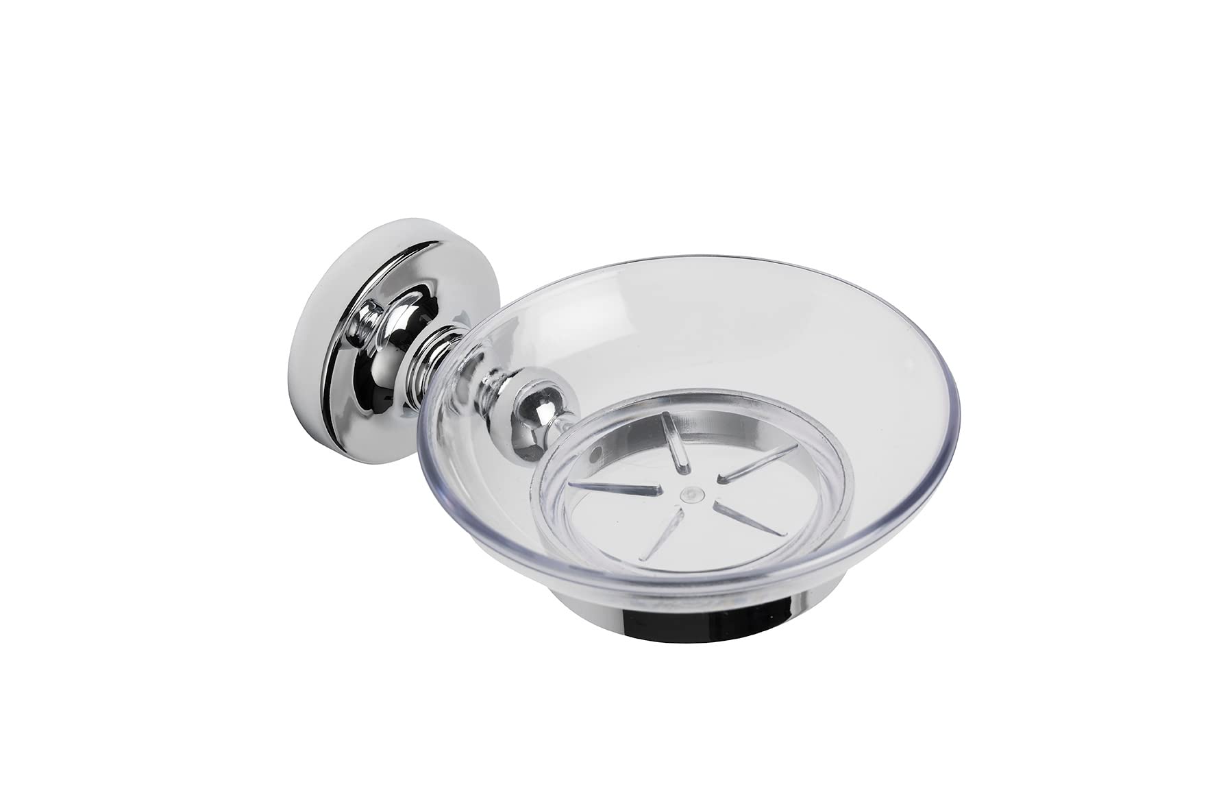 Croydex QM741941 Romsey Soap Dish and Holder with Zinc Alloy Construction, Chrome, 12.5x10.8x5.6 cm, White