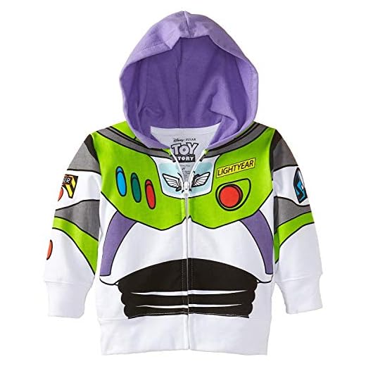 Disney boys Buzz Lightyear Toy Story fashion hoodies, White, 4T US