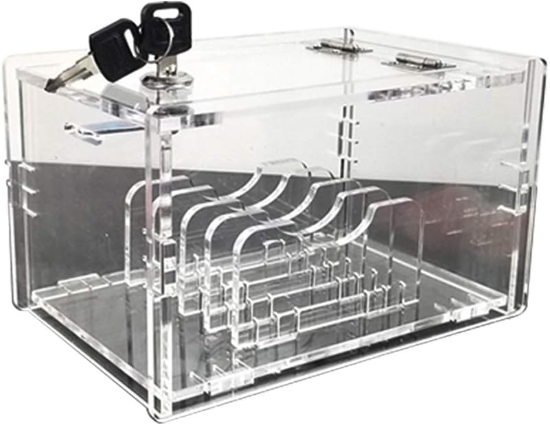 アクリル 携帯電話収納ボックス 透明 教室 充電可能 安全 収納 ポケットチャート ロック付きオーガナイザーホルダー 6 Grid