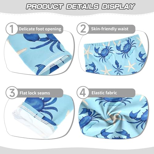 ALAZA Girls' Leggings Children's Yoga Pants Skinny Printed Dance Crab Starfish Comfortable 4T2