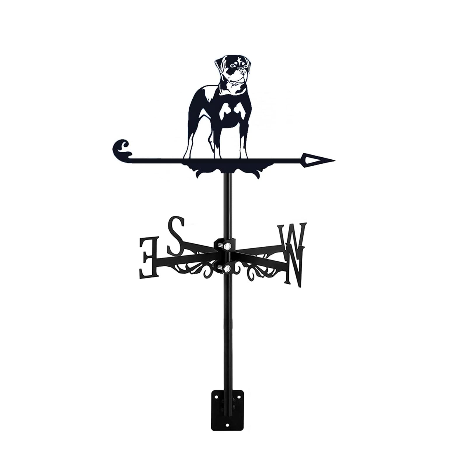 ZNEL Weathervane Dog Animals Durable Iron Metal Ornament Wind Vane Retro Farm Scene Patio Yard Direction Indicator, Home, Garden Decor, Rottweiler