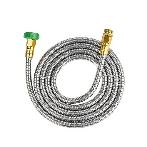 Image of SKYWARD 10ft Stainless Steel Garden Hose, Leakproof, No Kink,F /M Connector