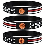 Sainstone Bracelets en silicone avec drapeau américain - Ligne rouge - Cadeau pour les patriotes, les hommes, les femmes, les adolescents et les fans de sport Unisex