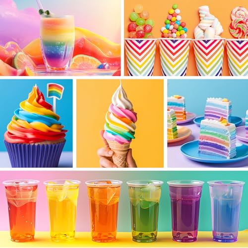 Image of Natural Liquid Food Coloring Set - 12 Vibrant Colors, 0.34 fl oz Each, Food-Grade, Gluten-Free, Odorless, Vegan, Non-GMO, Kosher Safe Dye for Baking, Cake Decorating, Easter Eggs, Icing, Cookies, Drinks & Fondant (Six-color set)