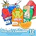 Tub Works® Magical Kids Bubble Bath, Variety 12 Pack | Creates Colorful Water & Tons of Bath Bubbles | Nontoxic | Character-Themed Bubble Bath for Kids | Green, Blue & Orange Bath Colors