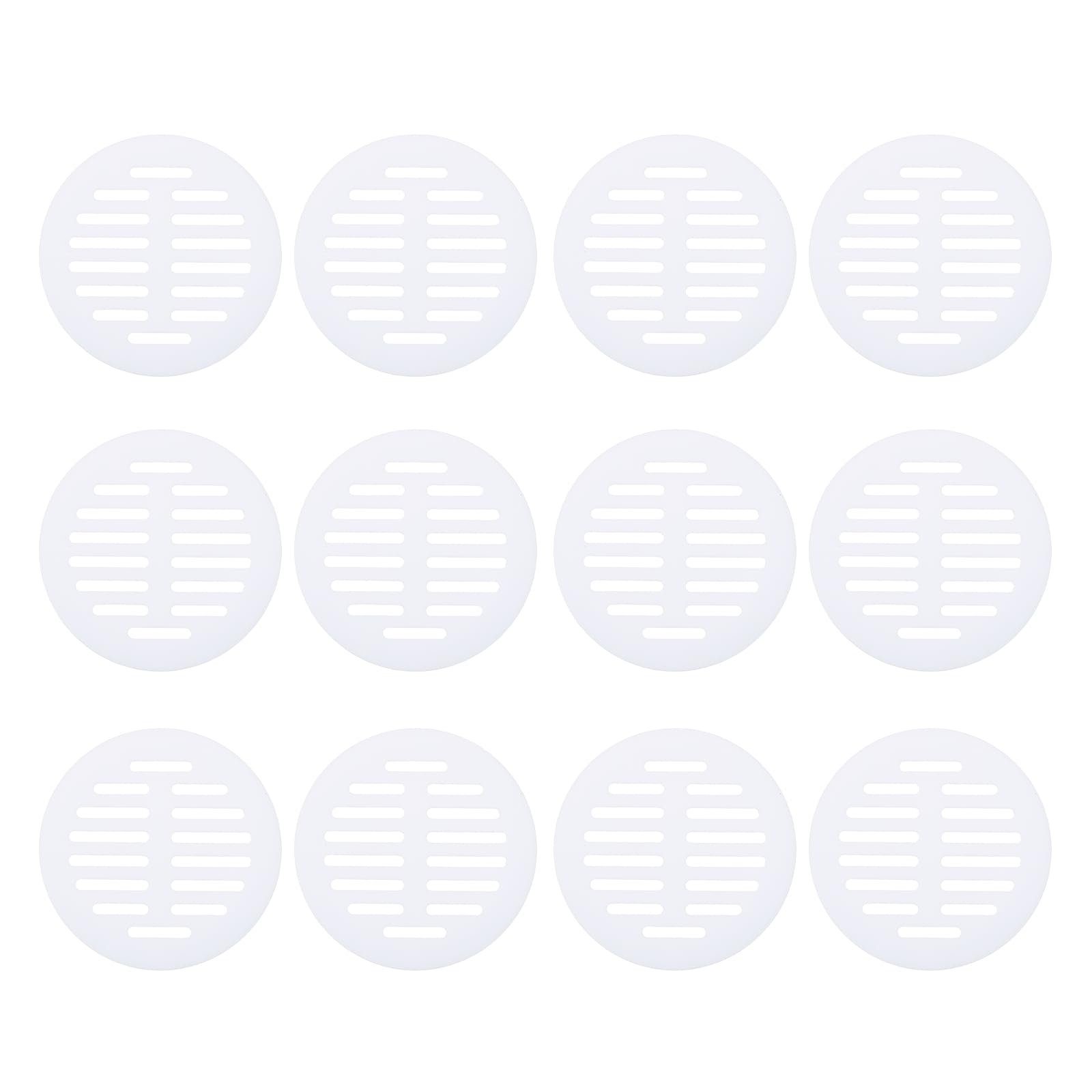 sourcing map 12 Pcs Round Soffit Vents (35mm / 1.38") - Plastic Louver Soffit Air Vent Cover Circular Air Mesh Screen Grille for Home/Bathroom/Wall/Ceiling/Cabinet, White