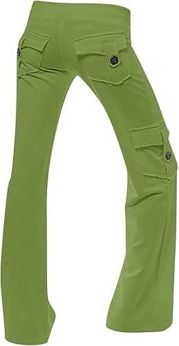 Miniatura 5 de Leggings de yoga para mujer, pantalones cargo elásticos con cordón elástico, cintura elástica, pantalones sueltos, bolsillos laterales, pierna